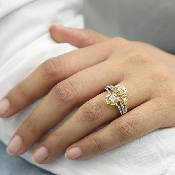 Intertwined Floral Elegance Ring